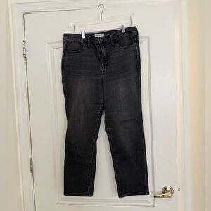 Madewell Roadtripper Stovepipe jeans, high rise, black/gray